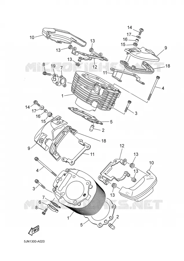 CYLINDER Yamaha MOTO 1100 2003 BULLDOG  BT1100