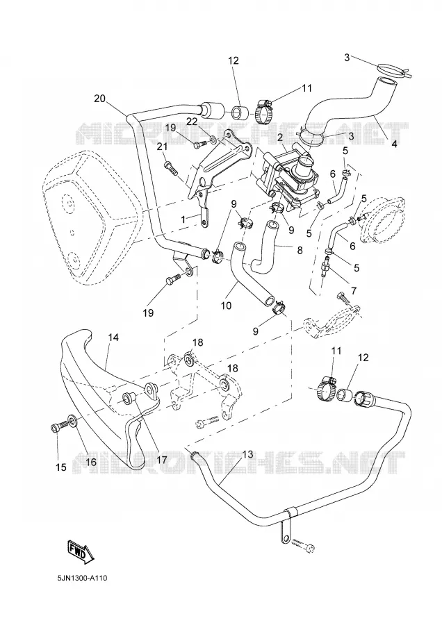 EXHAUST 2 Yamaha MOTO 1100 2003 BULLDOG  BT1100