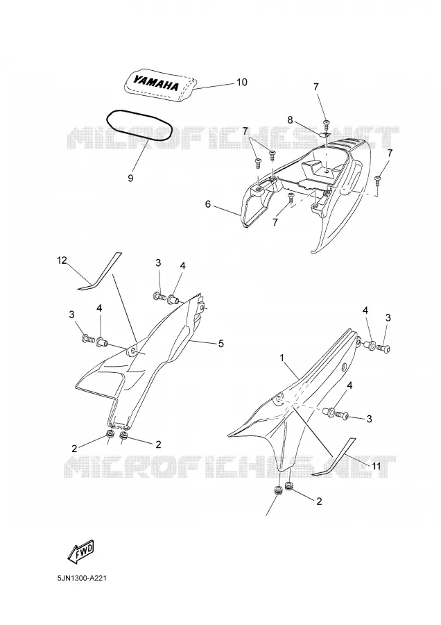 SIDE COVER Yamaha MOTO 1100 2003 BULLDOG  BT1100