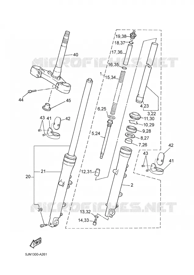 FRONT FORK Yamaha MOTO 1100 2003 BULLDOG  BT1100