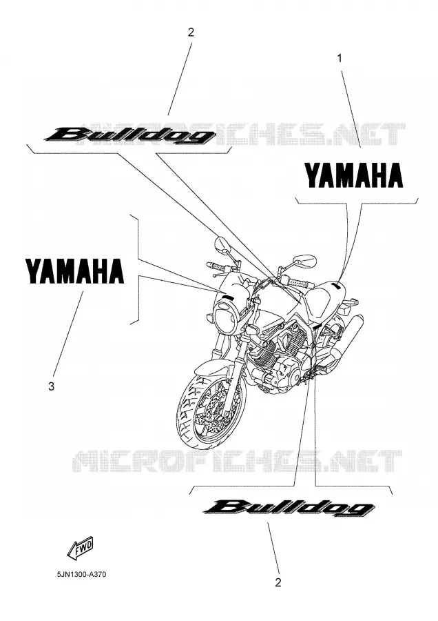 STICKER Yamaha MOTO 1100 2003 BULLDOG  BT1100