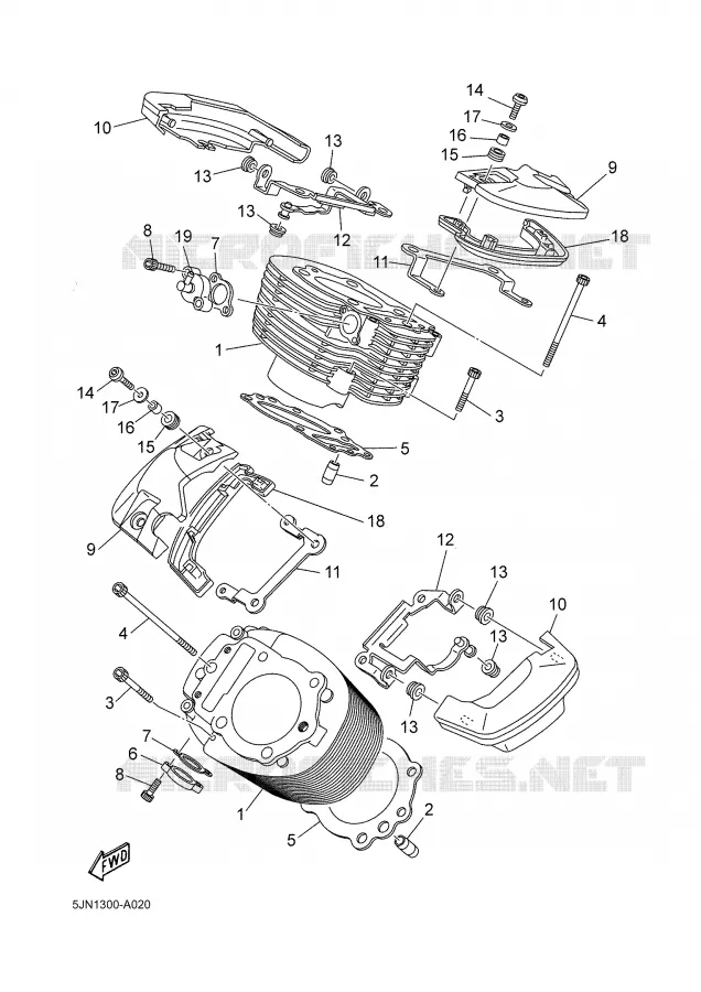 CYLINDER Yamaha MOTO 1100 2004 BULLDOG  BT1100