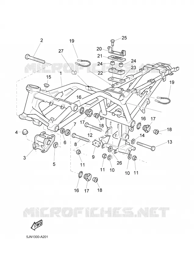 FRAME Yamaha MOTO 1100 2004 BULLDOG  BT1100