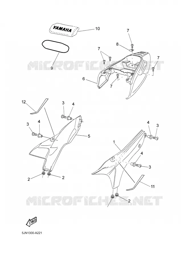 SIDE COVER Yamaha MOTO 1100 2004 BULLDOG  BT1100