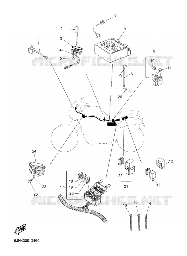 ELECTRICAL 2 Yamaha MOTO 1100 2005 BULLDOG  BT1100