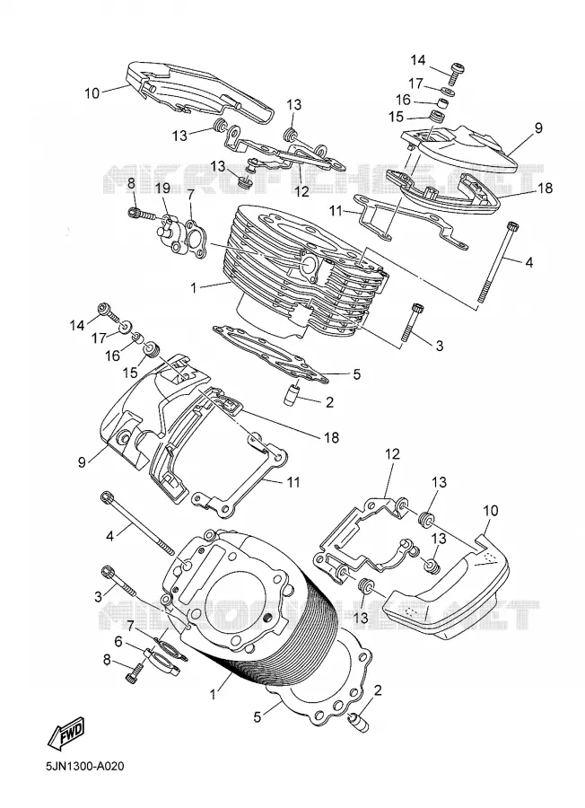 CYLINDER Yamaha MOTO 1100 2006 BULLDOG  BT1100