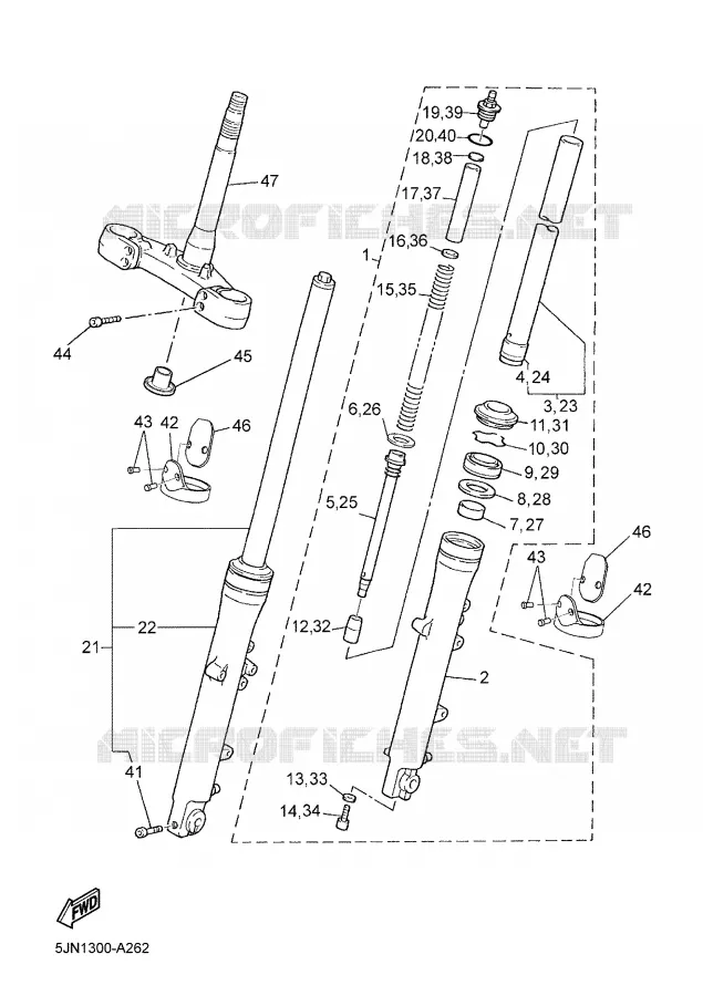 FRONT FORK Yamaha MOTO 1100 2006 BULLDOG  BT1100