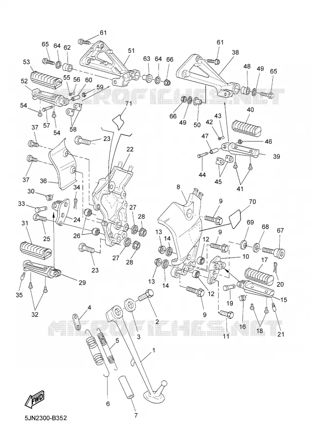 STAND / FOOTREST Yamaha MOTO 1100 2006 BULLDOG  BT1100