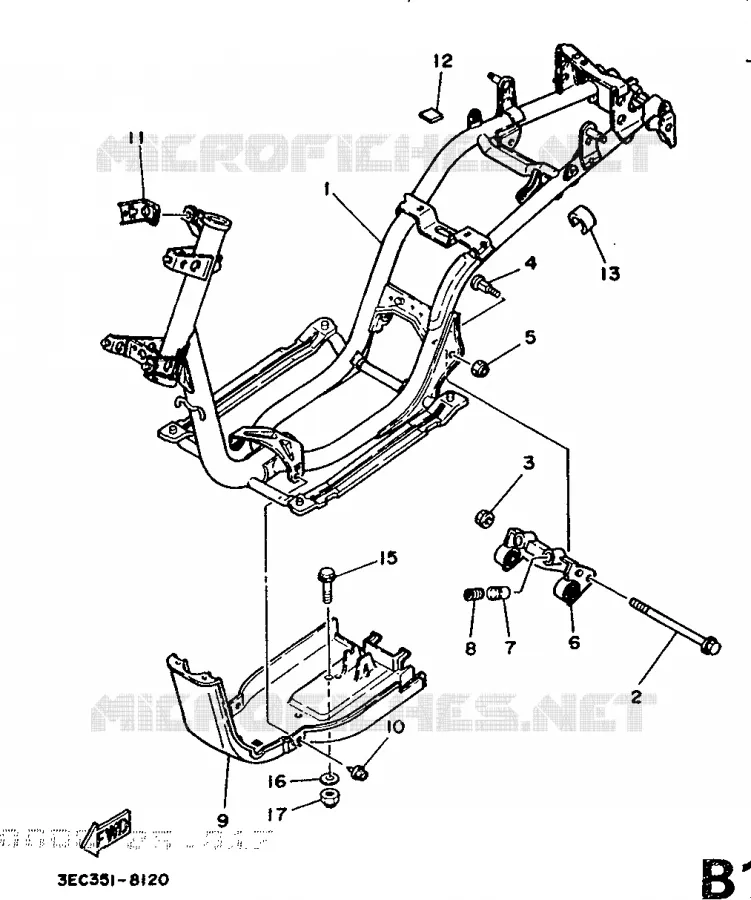FRAME Yamaha SCOOTER 50 1988 BELUGA  CH50