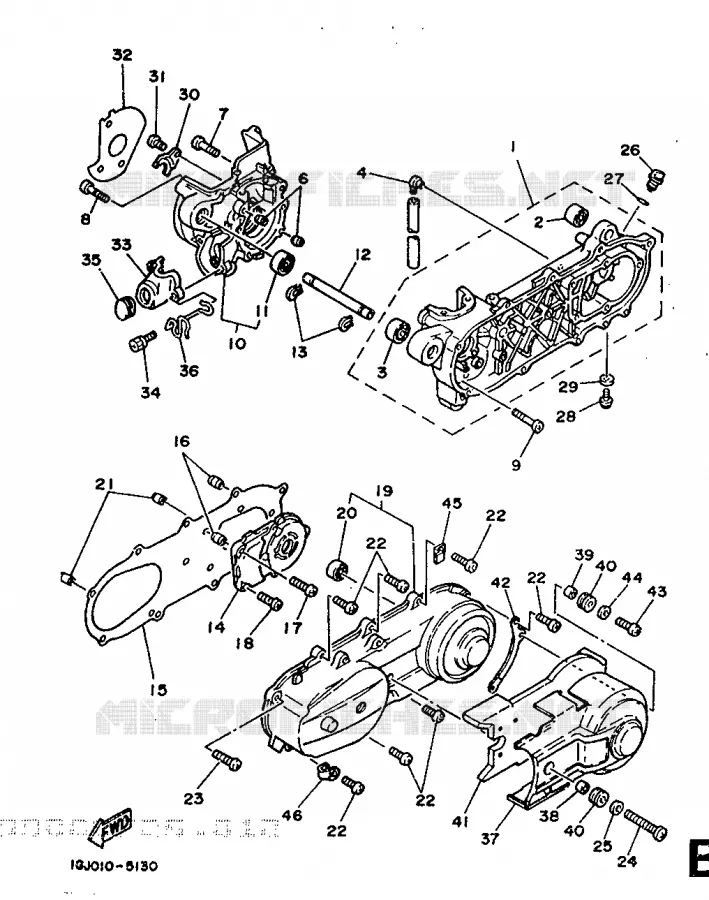 CRANKCASE Yamaha SCOOTER 50 1988 BELUGA  CH50