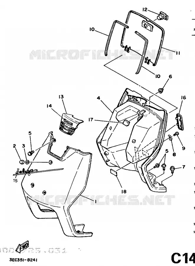 LEG SHIELD Yamaha SCOOTER 50 1989 BELUGA  CH50