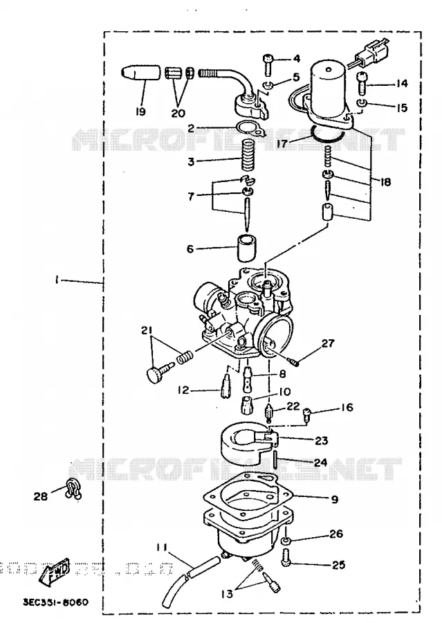 CARBURETOR Yamaha SCOOTER 50 1989 BELUGA  CH50