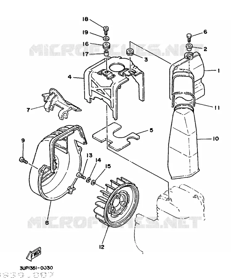 AIR SHROUD & FAN Yamaha SCOOTER 80 1992 ACTIVE  CH80