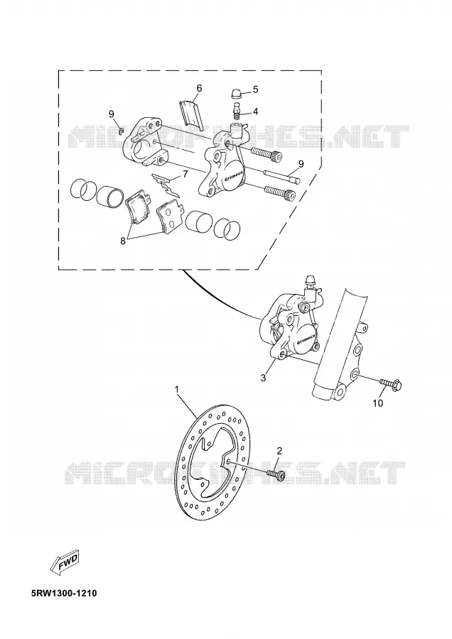 FRONT BRAKE CALIPER Yamaha SCOOTER 50 2004 JOG  CS50