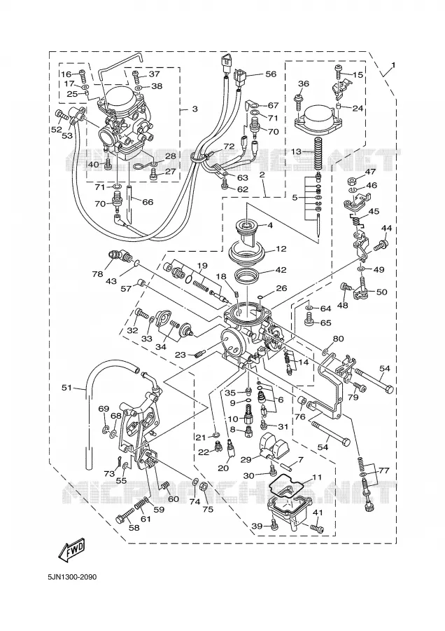 CARBURETOR Yamaha MOTO 1100 2002 BULLDOG  BT1100
