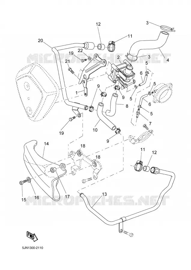 EXHAUST 2 Yamaha MOTO 1100 2002 BULLDOG  BT1100