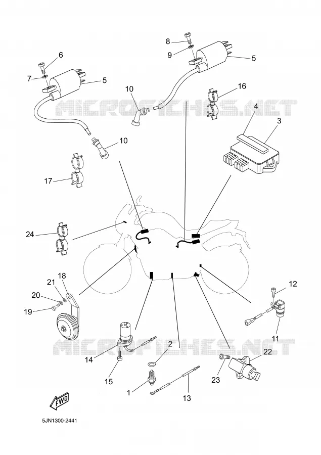 ELECTRICAL 1 Yamaha MOTO 1100 2002 BULLDOG  BT1100