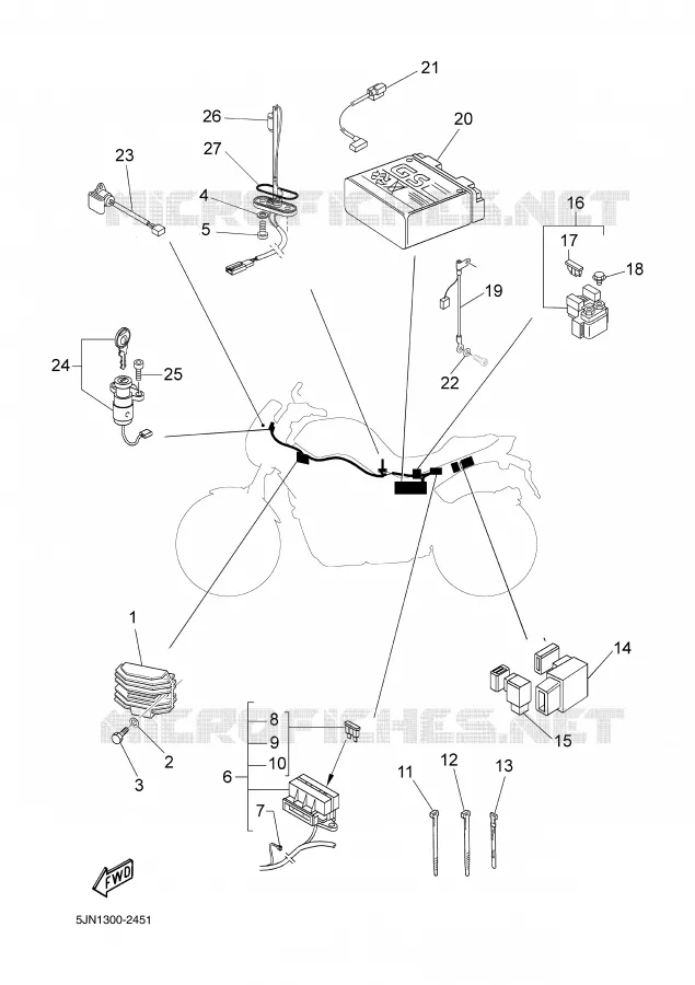 ELECTRICAL 2 Yamaha MOTO 1100 2002 BULLDOG  BT1100