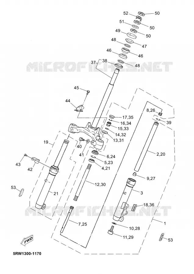 FRONT FORK Yamaha SCOOTER 50 2003 JOG  CS50M