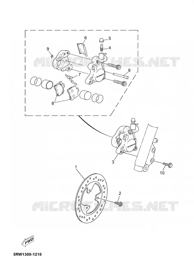 FRONT BRAKE CALIPER Yamaha SCOOTER 50 2003 JOG  CS50M