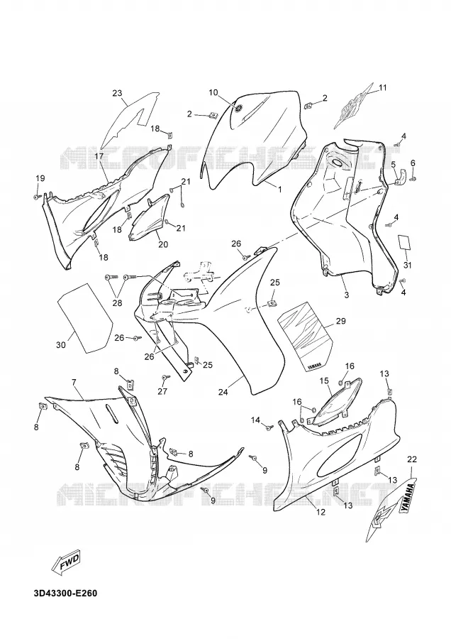 LEG SHIELD Yamaha SCOOTER 50 2006 JOG  CS50M