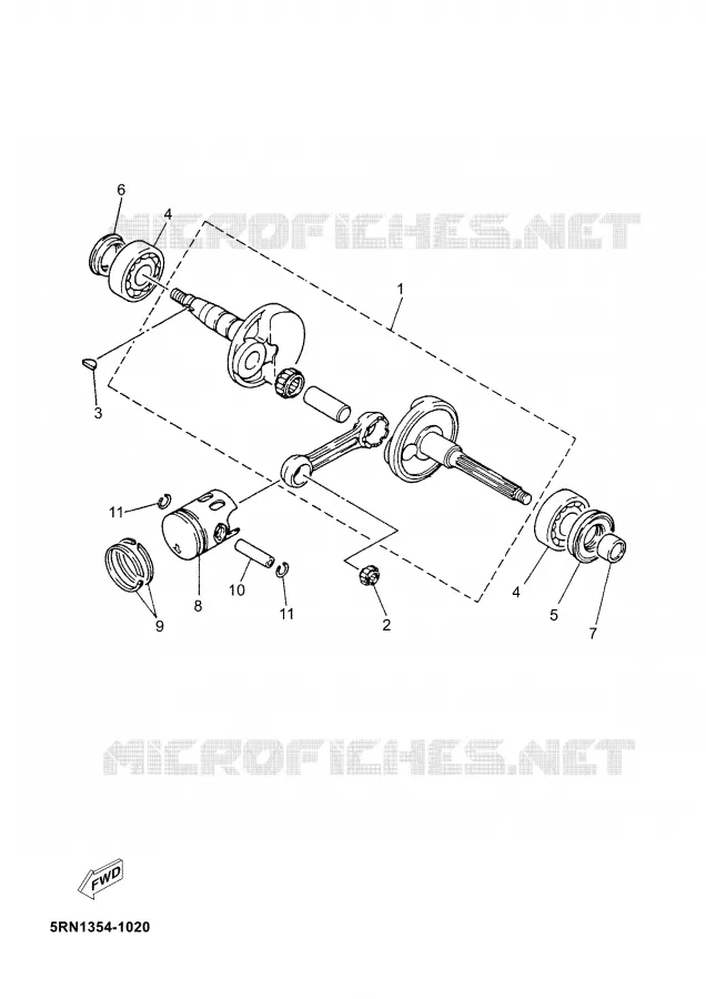 CRANKSHAFT / PISTON Yamaha SCOOTER 50 2008 JOG  CS50M