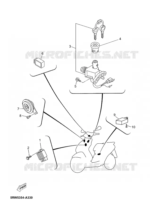 ELECTRICAL 1 Yamaha SCOOTER 50 2008 JOG  CS50M