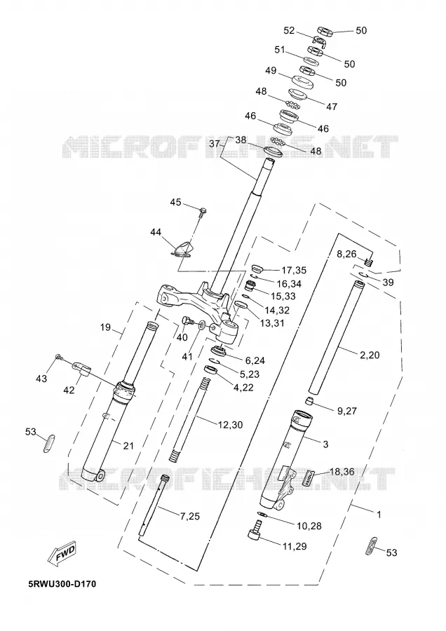 FRONT FORK Yamaha SCOOTER 50 2008 JOG  CS50M