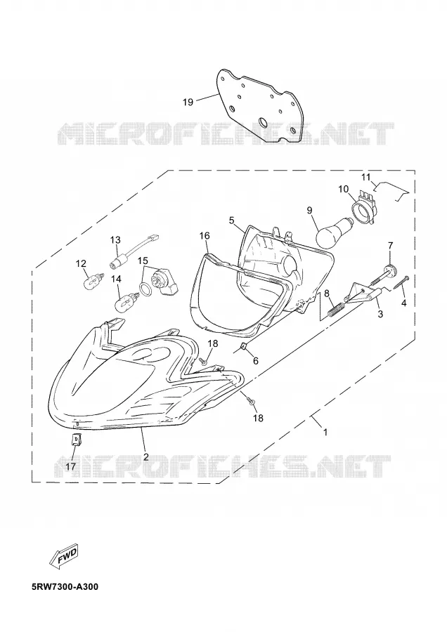 HEADLIGHT Yamaha SCOOTER 50 2007 JOG  CS50