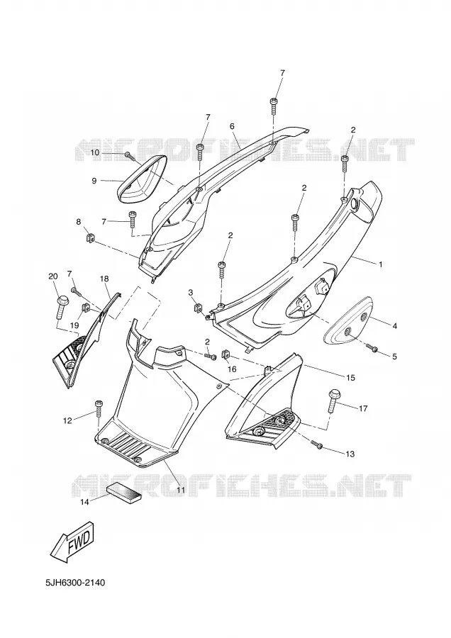 SIDE COVER Yamaha SCOOTER 50 2003 STUNT  EW50