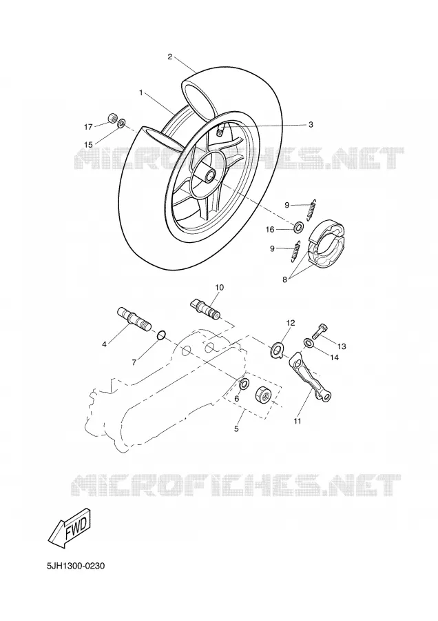 REAR WHEEL Yamaha SCOOTER 50 2003 STUNT  EW50