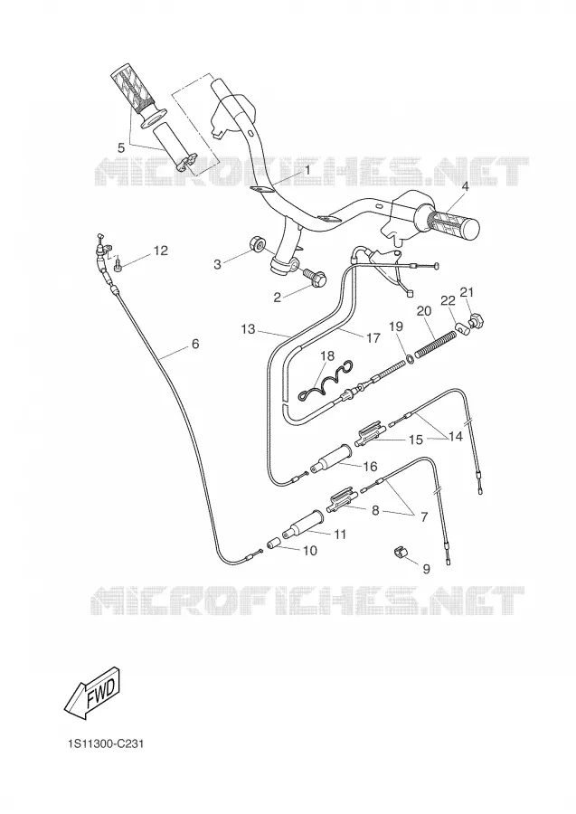 HANDLEBAR & CABLES Yamaha SCOOTER 50 2004 SLIDER  EW50