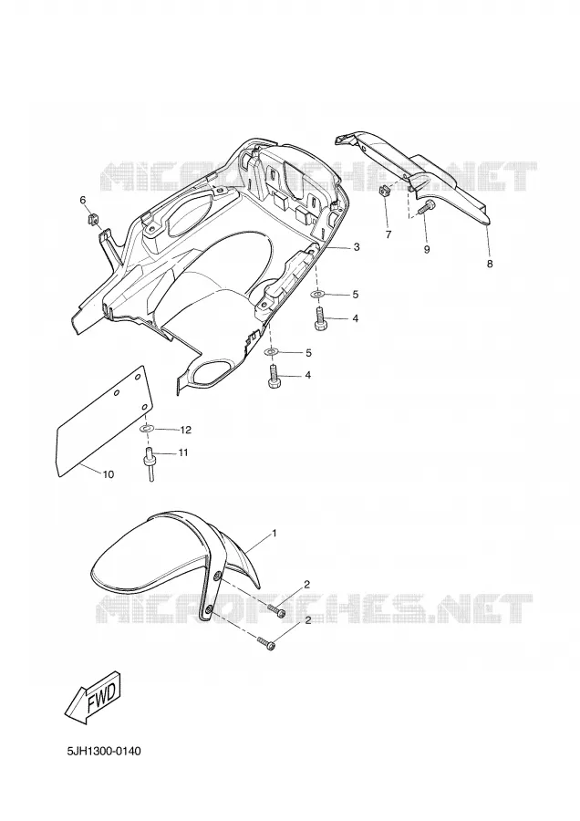 FENDER Yamaha SCOOTER 50 2002 SLIDER  EW50 SLIDER