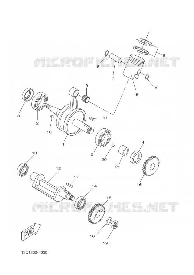 CRANKSHAFT / PISTON Yamaha MOTO 50 2007 DTR  DT50RSM