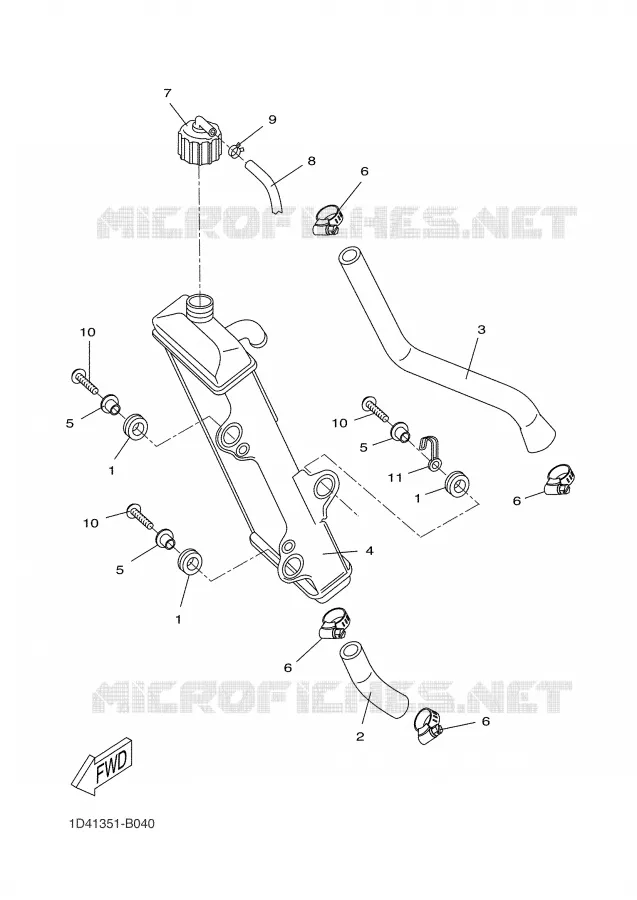 RADIATOR / HOSES Yamaha MOTO 50 2007 DTR  DT50RSM