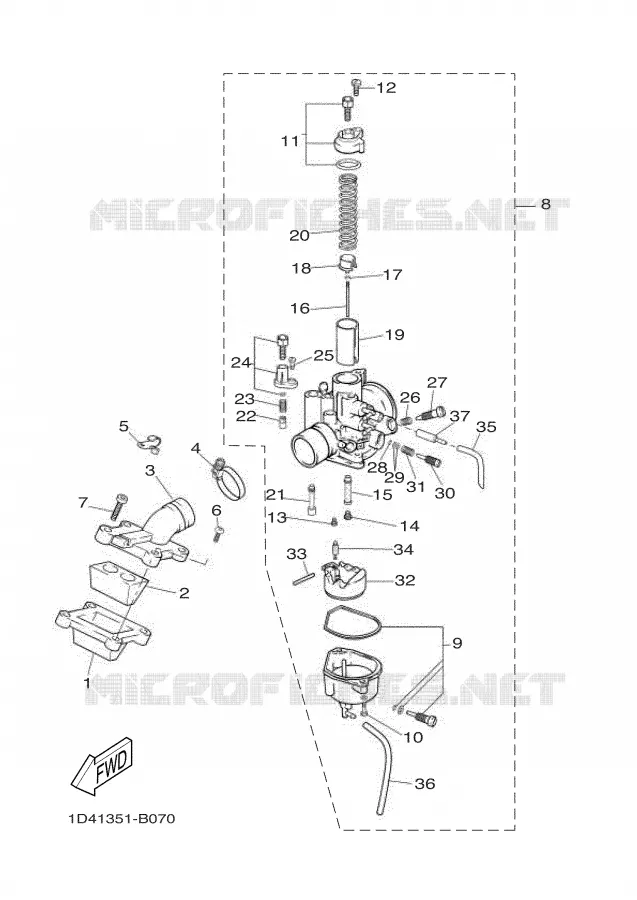 CARBURETOR Yamaha MOTO 50 2007 DTR  DT50RSM
