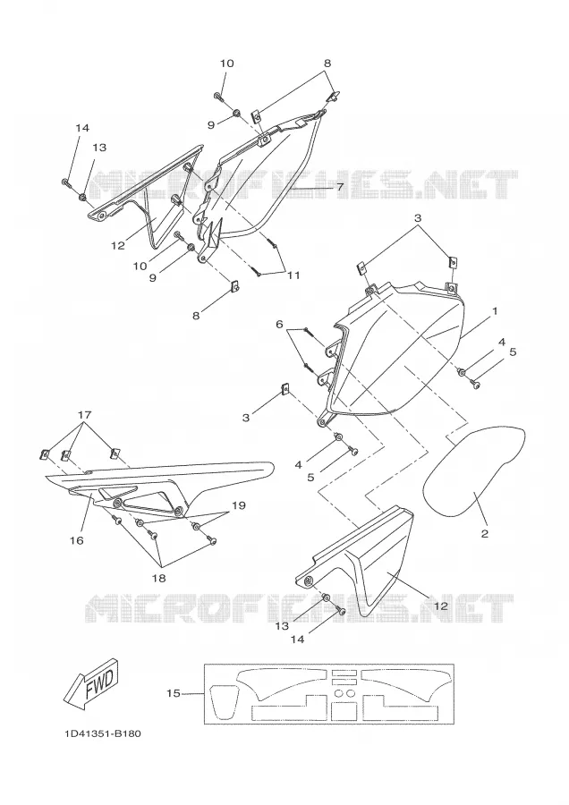 SIDE COVER Yamaha MOTO 50 2007 DTR  DT50RSM