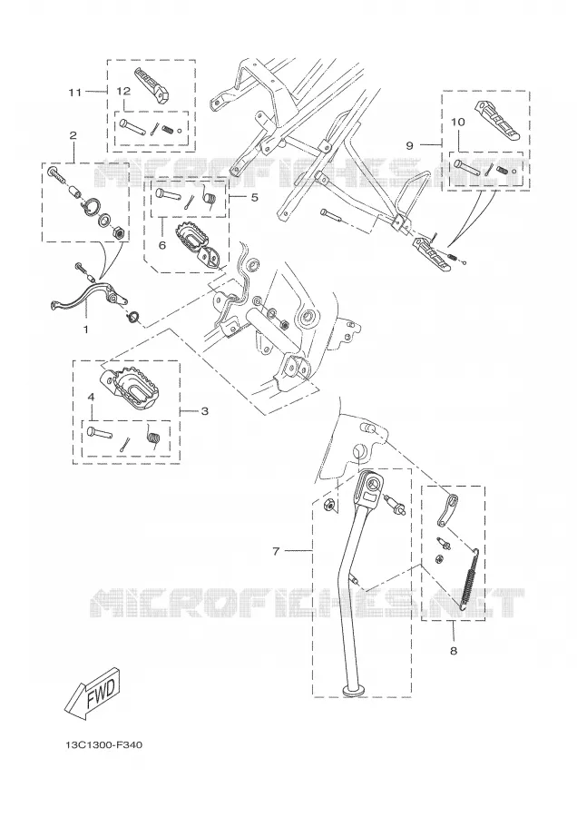 STAND / FOOTREST Yamaha MOTO 50 2007 DTR  DT50RSM