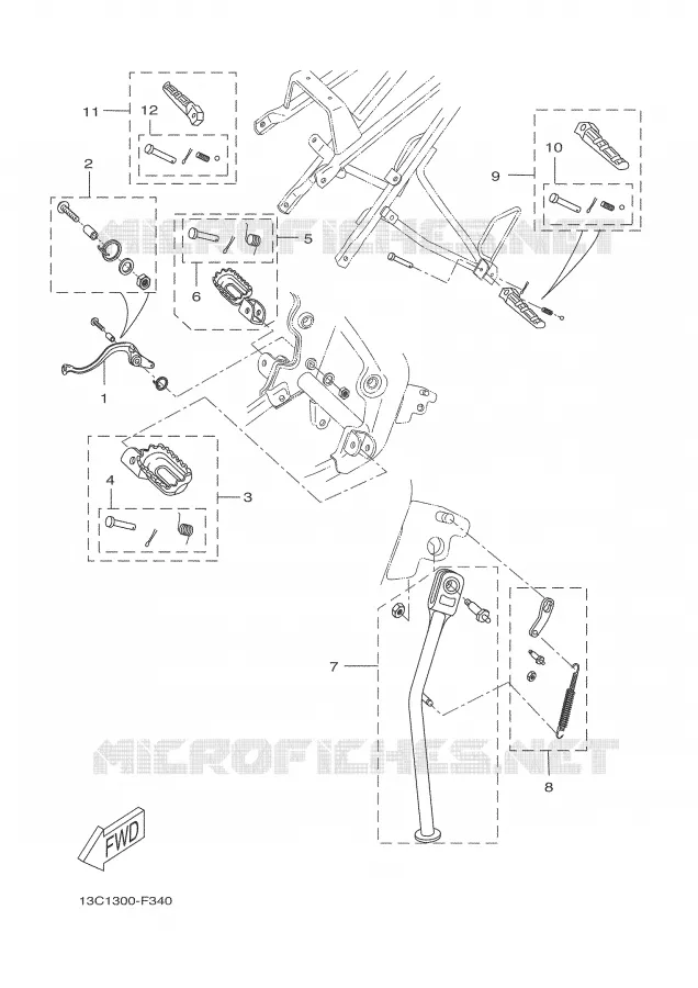 STAND / FOOTREST Yamaha MOTO 50 2008 DTR  DT50RSM