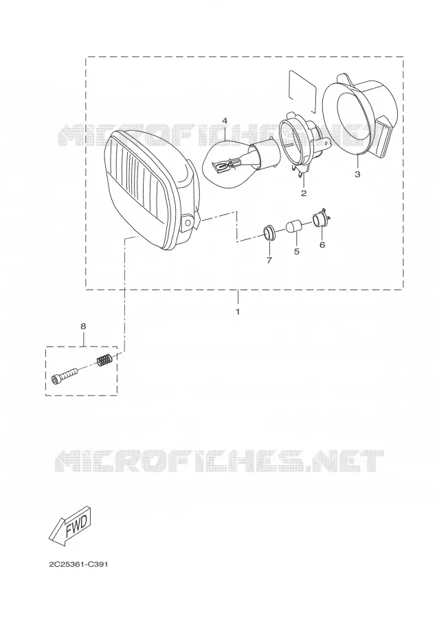 HEADLIGHT Yamaha MOTO 50 2008 DTR  DT50RSM