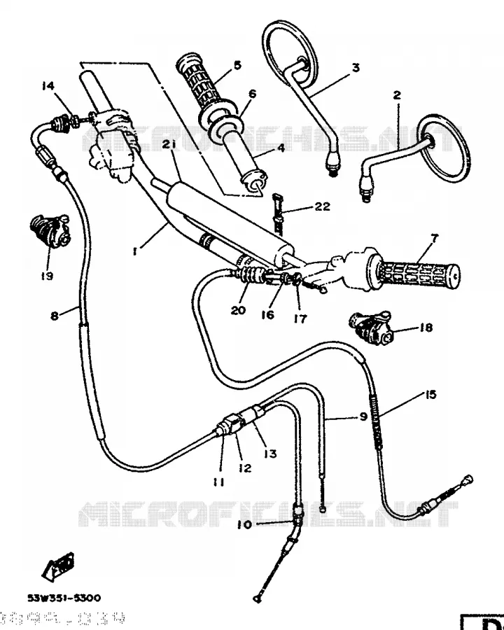 HANDLEBAR & CABLES Yamaha MOTO 80 1986 DTLC  DT80LC