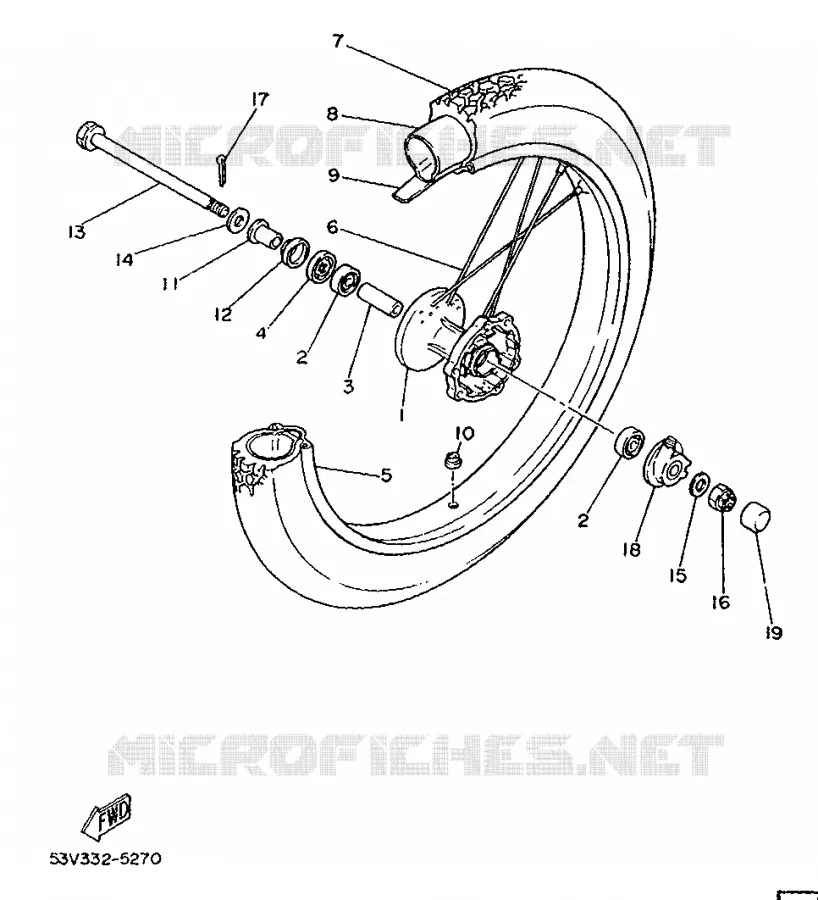 FRONT WHEEL Yamaha MOTO 80 1987 DTLC  DT80LC