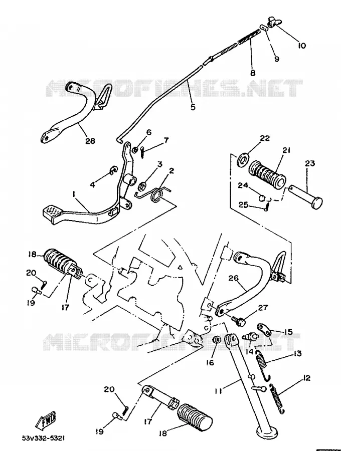STAND / FOOTREST Yamaha MOTO 80 1987 DTLC  DT80LC