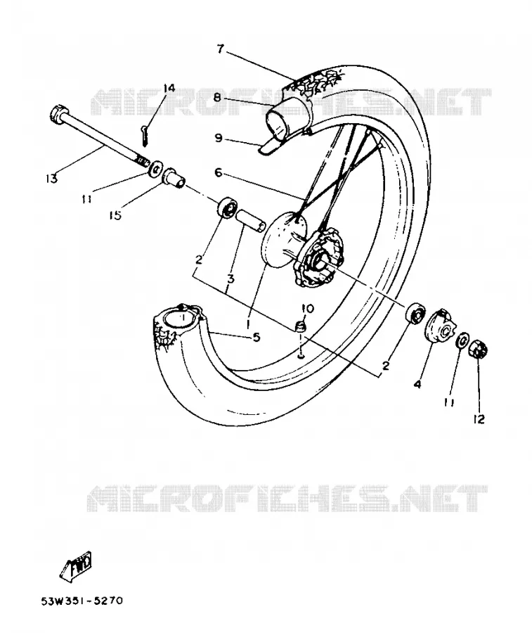FRONT WHEEL Yamaha MOTO 80 1987 DTLC  DT80LC