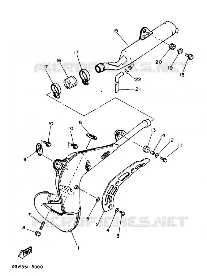 EXHAUST Yamaha MOTO 80 1988 DTLC  DT80LC