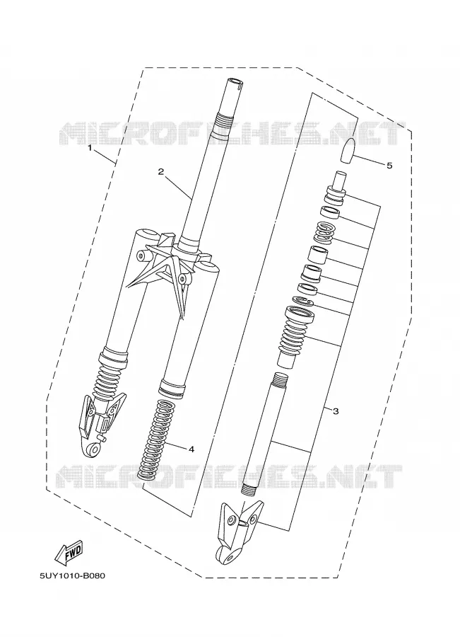 FRONT FORK Yamaha SCOOTER ELECTRIC 2005 PASSOL  EA06 PASSOL