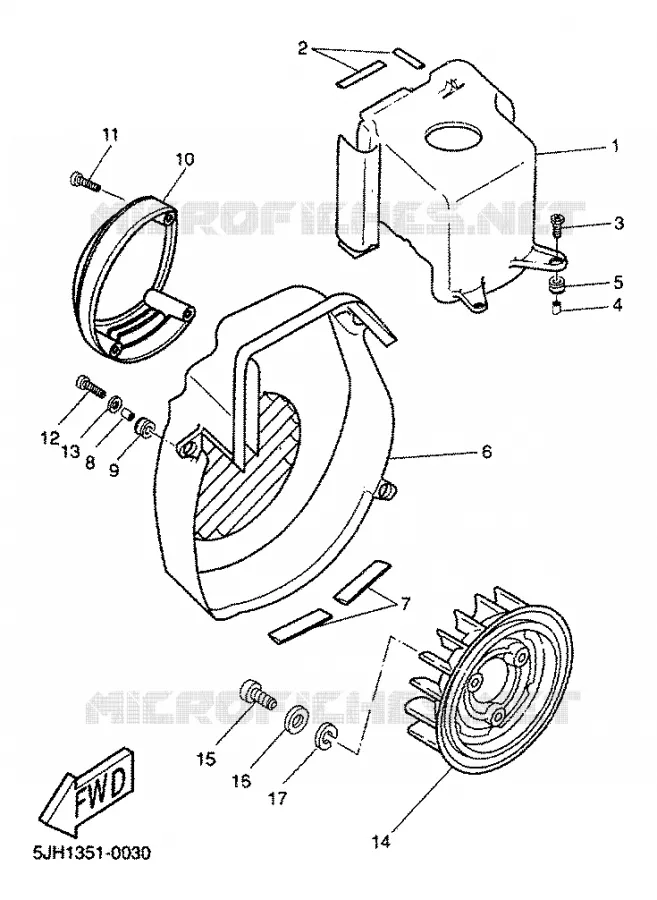 AIR SHROUD & FAN Yamaha SCOOTER 50 2000 STUNT  EW50