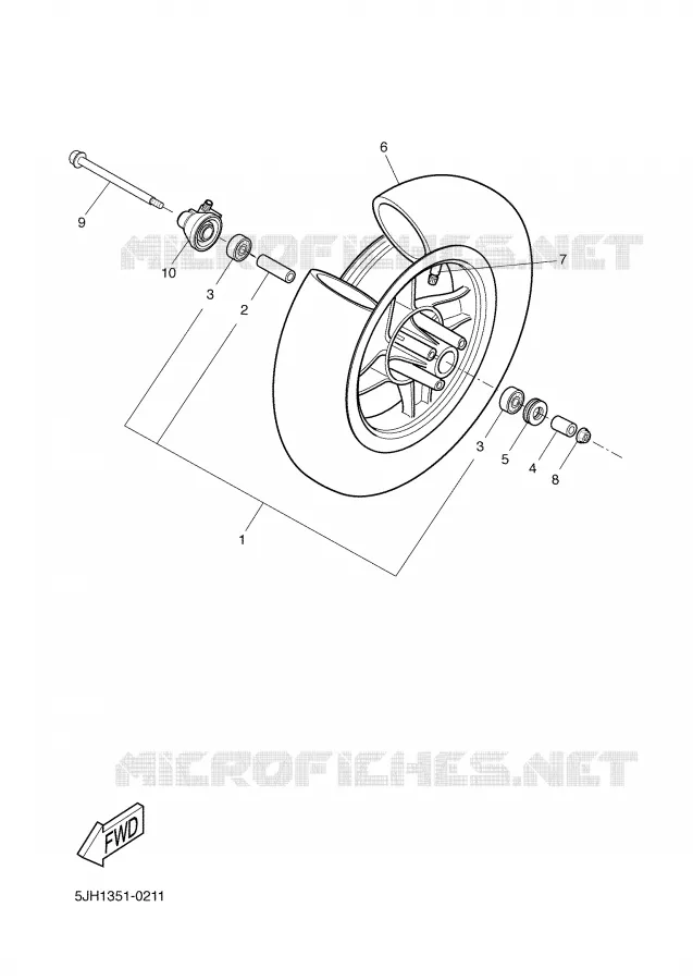 FRONT WHEEL Yamaha SCOOTER 50 2003 SLIDER  EW50