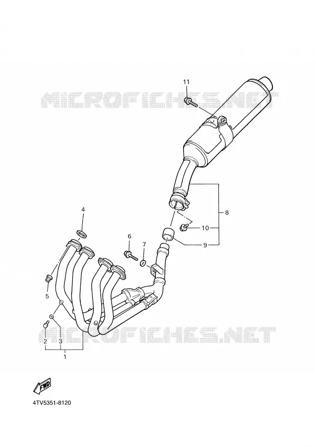 EXHAUST Yamaha MOTO 600 1999 THUNDERCAT  YZF600R