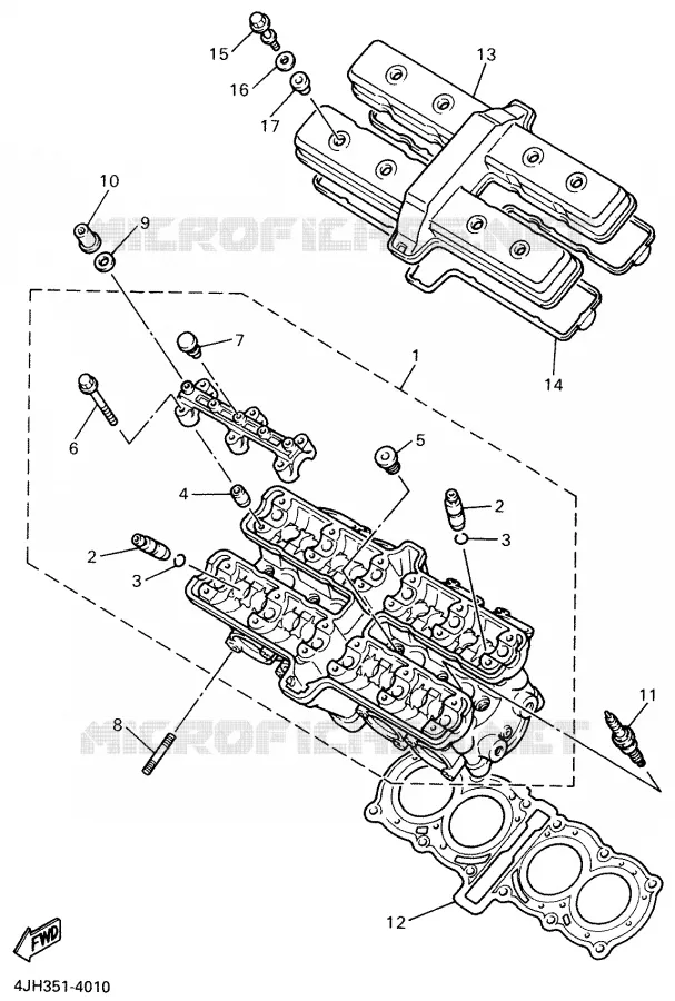 CYLINDER HEAD  Yamaha MOTO 600 2000 THUNDERCAT  YZF600R